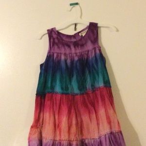 Girls Tie Dye Multi Colored Dress